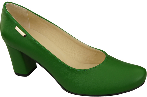 Klassische Damen Grün Leder Mandel Nase Pumps 201 ElitaBut