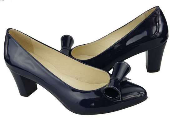 Damenschuhe Pumps Naturleder Marineblau Lack 975 ElitaBut