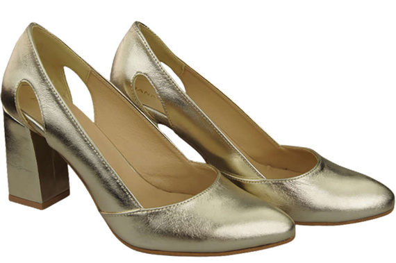 Damenschuhe Goldene Pumps, Naturleder 184 ElitaBut
