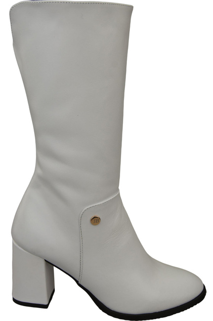 Damen-Halbstiefel, Naturleder, Weiß 189 ElitaBut