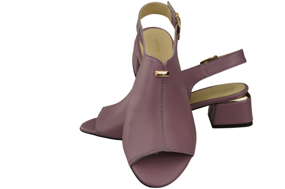 Damenschuhe Sandalen Lila Goldschnalle Naturleder 198 ElitaBut