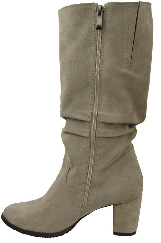 Schuhe Damenstiefel, Naturleder, Velours 141 Beige ElitaBut