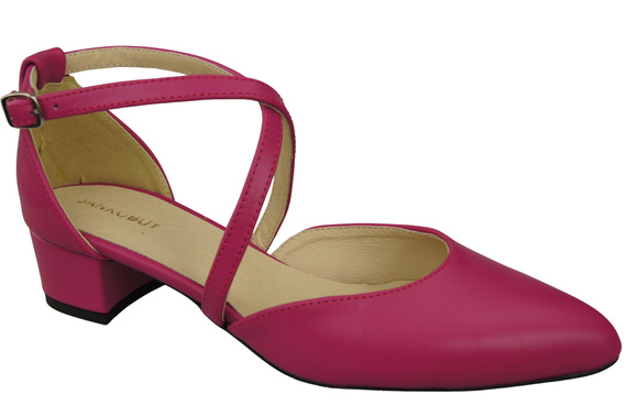 Damen Sandalen Echtleder Purpurfarbig mit Riemen Niedriger Absatz 223 ElitaBut