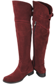 Schuhe Damenstiefel Stiefel Overknee-Stiefel, Naturleder, Velours, Burgund 154 ElitaBut