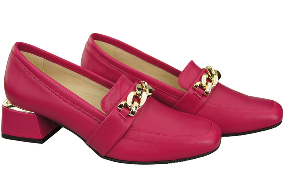 Damenschuhe mit Zierkette Pumps Mokassins Naturleder 193 Lila ElitaBut