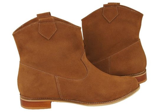 Schuhe Damenstiefel Frühling / Herbst, natürliches Veloursleder, Karamell 132 L ElitaBut