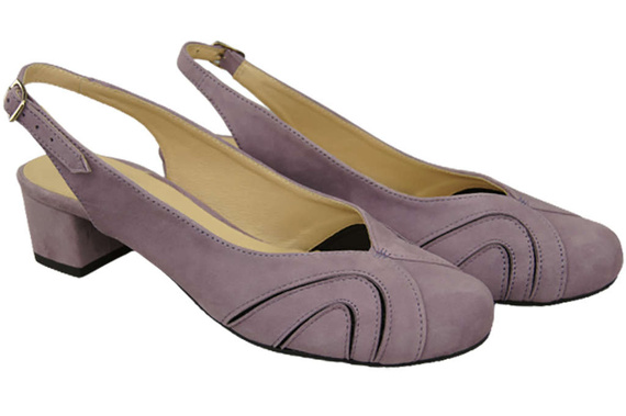 Damenschuhe Sandalen, Naturleder, Wildleder, Lila 842 von ElitaBut