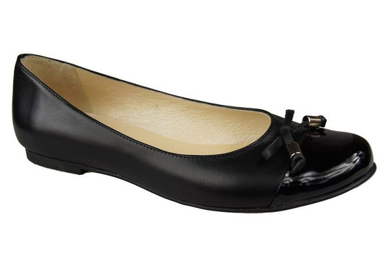 Damen-Ballerinas, Naturleder, Schwarz 895 ElitaBut
