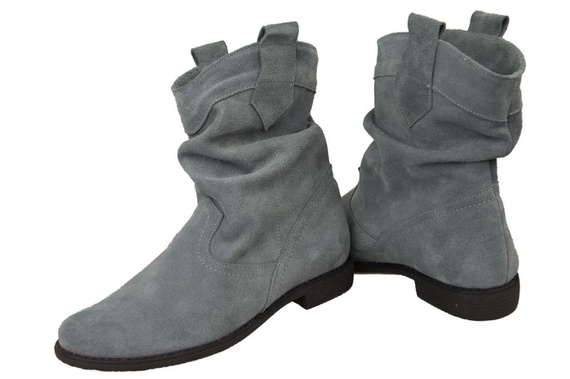 Schuhe Damen-Stiefeletten Frühling / Herbst, natürliches Veloursleder, Grau 117 L ElitaBut