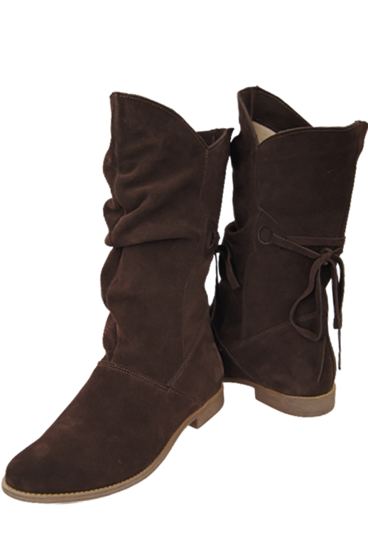 Damen-Winterstiefel, natürliches Veloursleder, Schokolade 999 von ElitaBut
