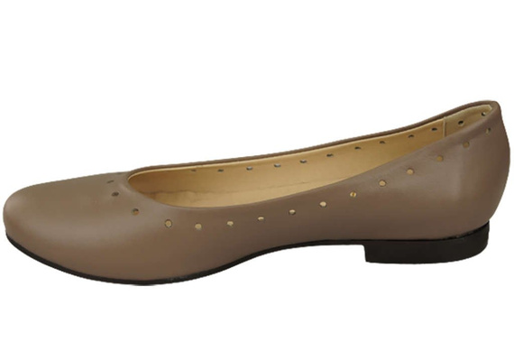 Damenschuhe Bequeme Ballerinas, Naturleder Cappuccino 162 ElitaBut