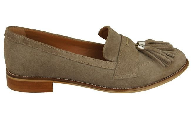 Schuhe Damen Mokassins Naturveloursleder Beige 134 ElitaBut