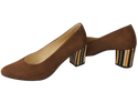 Damenschuhe Pumps Braunes natürliches Wildleder mit dekorativem Absatz 158 von ElitaBut
