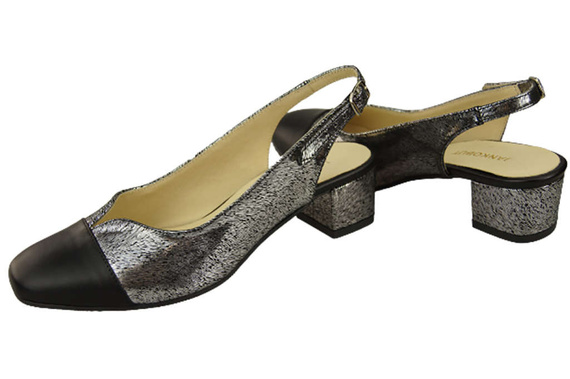 Damenschuhe Sandalen Naturleder 165 Schwarz - Silber ElitaBut