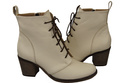 Damen Winter-Schnürstiefel, Naturleder, Beige 188 von ElitaBut