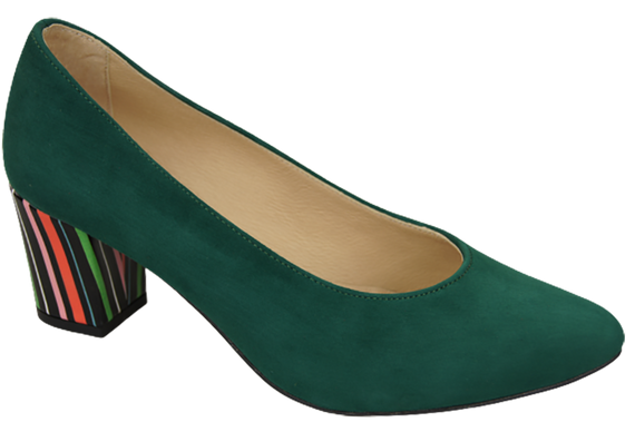 Damenschuhe Malachite Pumps Natürliches Wildleder Dekorativer Absatz 158 von ElitaBut