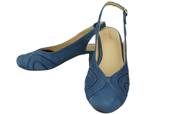 Damenschuhe Sandalen, Naturleder, Wildleder, Blau 842 von ElitaBut