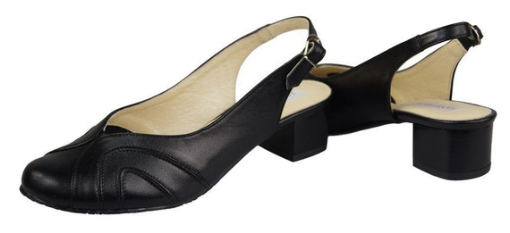 Damenschuhe Sandalen, Naturleder, Schwarz 842 ElitaBut