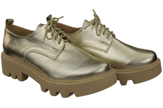 Schuhe Damen-Schnürschuhe, Goldleder, Natur 180 ElitaBut