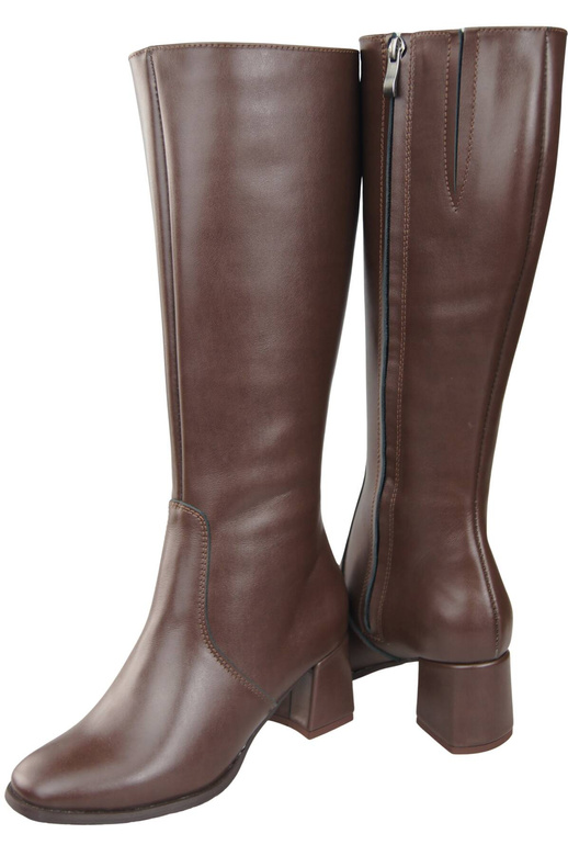 Bequeme Damen Schokolade Niedrig Absatz Stiefel Naturleder 212 ElitaBut