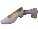 Bequeme Damenschuhe Helle Lila Pumps mit dekorativem Absatz Natürliches Wildleder 219 von ElitaBut