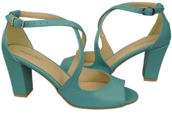 Damenschuhe Türkise Sandalen, Naturleder 186 ElitaBut