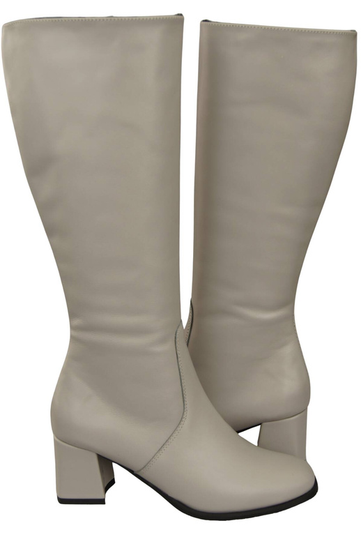 Bequeme Damen Helle Esche Niedrig Absatz Stiefel Naturleder 212 ElitaBut