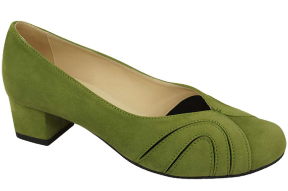 Damenschuhe Pumps aus natürlichem Wildleder Pistazie 786 von ElitaBut