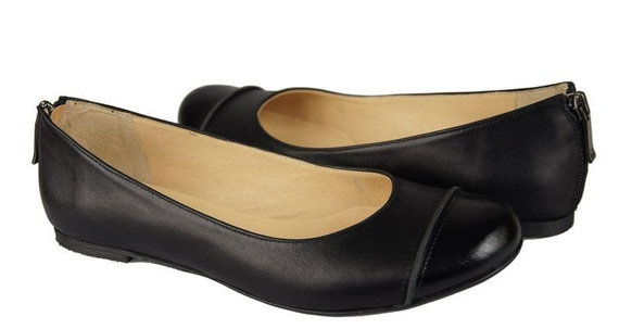Damen-Ballerinas, Naturleder, Schwarz 759 ElitaBut