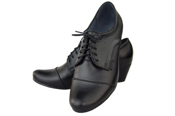 Schuhe Damenschuhe, Schnürschuhe, Naturleder, Schwarz 956 ElitaBut