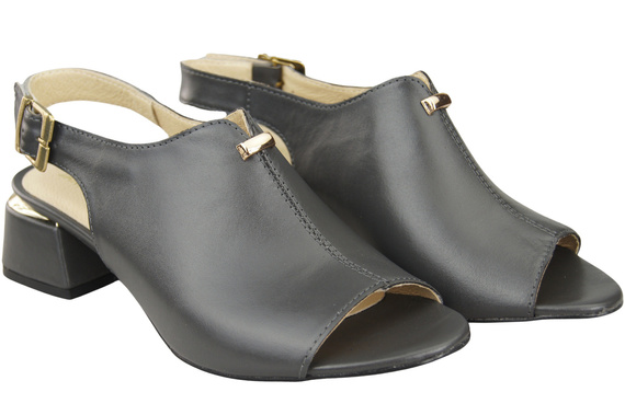 Damenschuhe Graphite Sandalen, goldene Schnalle, Naturleder 198 ElitaBut