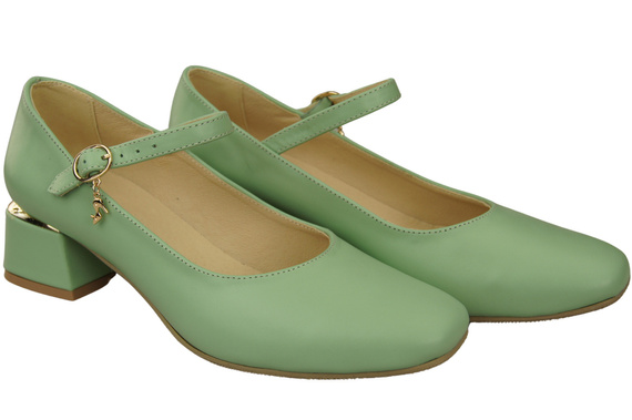 Damenschuhe Minze Riemchenpumps Naturleder 202 ElitaBut