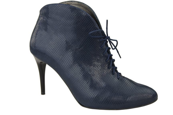 Damenstiefel Frühling/Herbst Naturleder Marineblau geprägt 955 ElitaBut