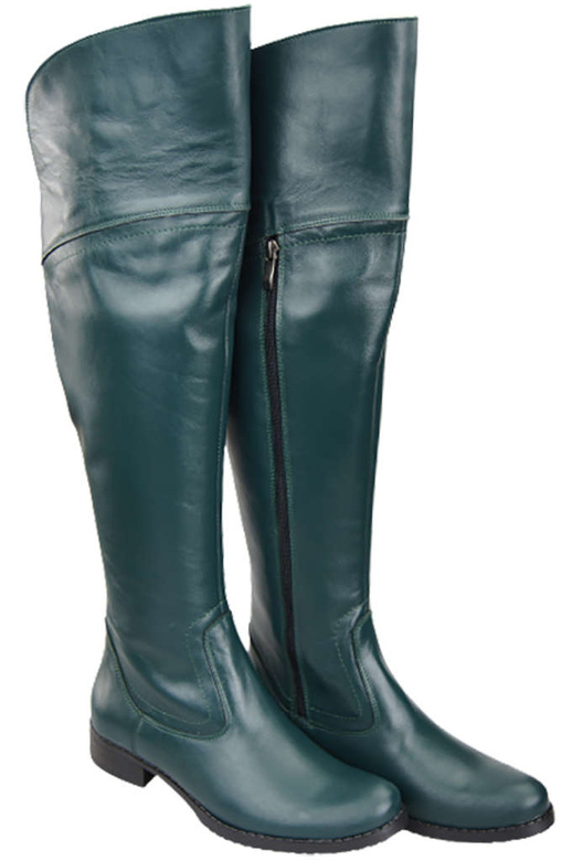 Schuhe Damenstiefel Stiefel Overknee-Stiefel, Naturleder, Malachit 638 ElitaBut