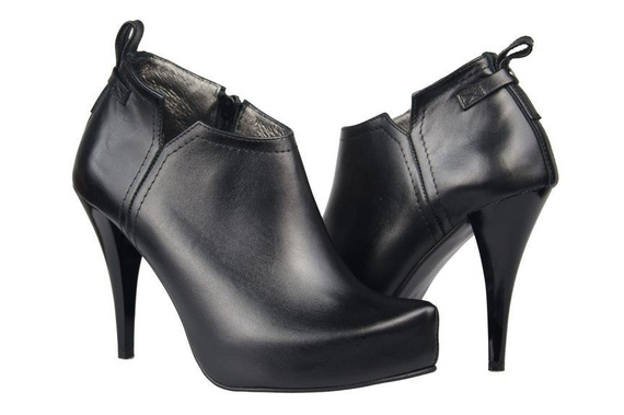 Frühlingsstiefel für Damenschuhe, Naturleder, Schwarz 794 ElitaBut