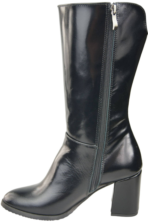 Damen-Halbstiefel, Naturleder, Schwarz, Glänzend 189 ElitaBut