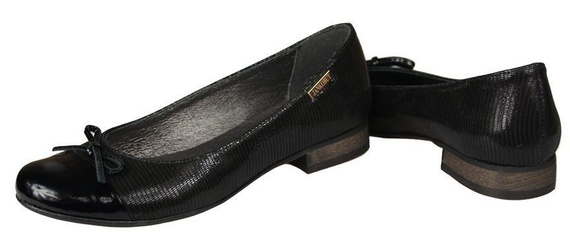 Damen-Ballerinas, Naturleder, Schwarz 873 ElitaBut