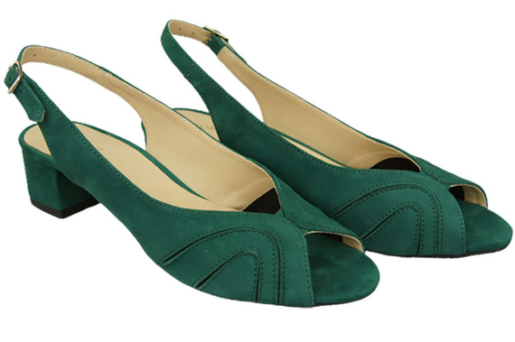 Damenschuhe Sandalen, natürliches Wildleder, Malachit 991 ElitaBut