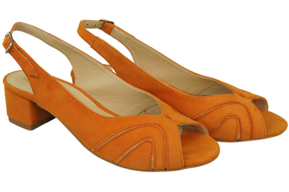Damenschuhe Sandalen, natürliches Wildleder, Orange 991 ElitaBut