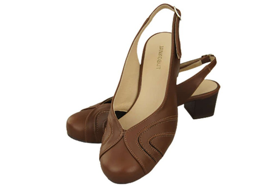 Damenschuhe Sandalen, Naturleder, Braun 842 ElitaBut