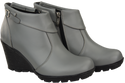 Damenschuhe Keilstiefel, Naturleder, Grau 739 ElitaBut