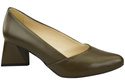 Damen Pumps Olive Echtleder Spitz Zehen Absatz ElitaBut 221
