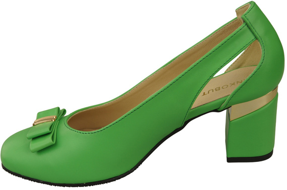 Schuhe Damen Lime Pumps aus Naturleder mit dekorativem Absatz 199 ElitaBut