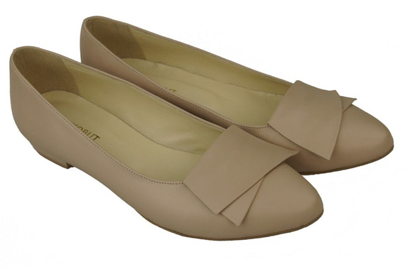 Damenschuhe Ballerina Cappuccino, Naturleder 988 ElitaBut