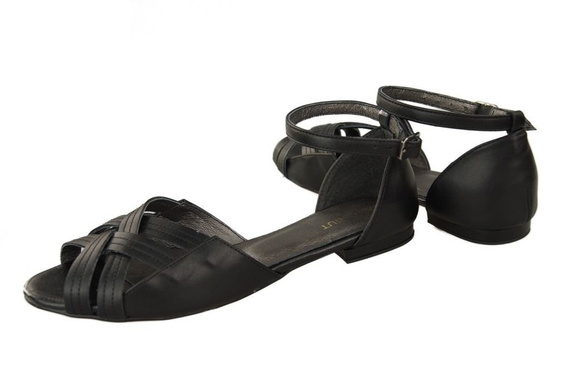 Schuhe Damen Sandalen Schwarz Naturleder 128 ElitaBut