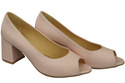 Damenschuhe PEEP TOE Pumps, Puderrosa, Naturleder mit beschichtetem Absatz 192 ElitaBut
