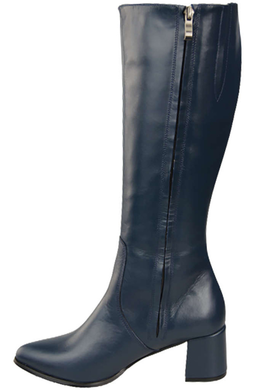 Klassische Damenstiefel, Naturleder, Marineblau 175 ElitaBut