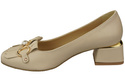 Damenschuhe Pumps mit Fransen verziert Beige Naturleder 195 ElitaBut