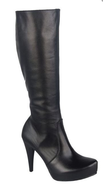 Damen-Plateaustiefel, Naturleder, Schwarz 687 ElitaBut