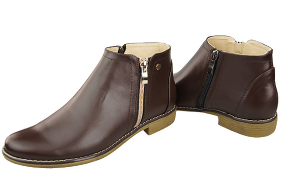 Frühlingsstiefel für Damenschuhe, Naturleder, Schokolade 872 ElitaBut